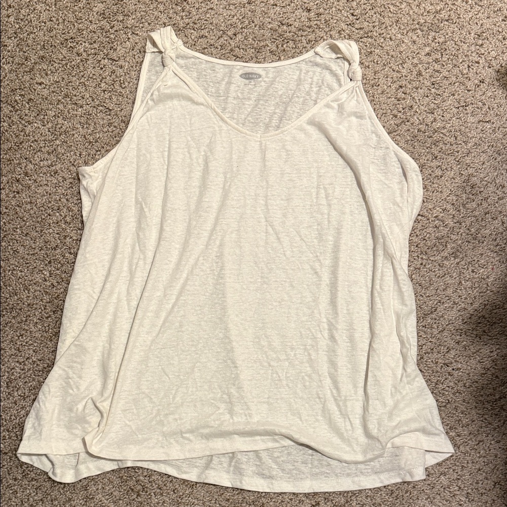 Old Navy Cream Knot-Shoulder Tank Top